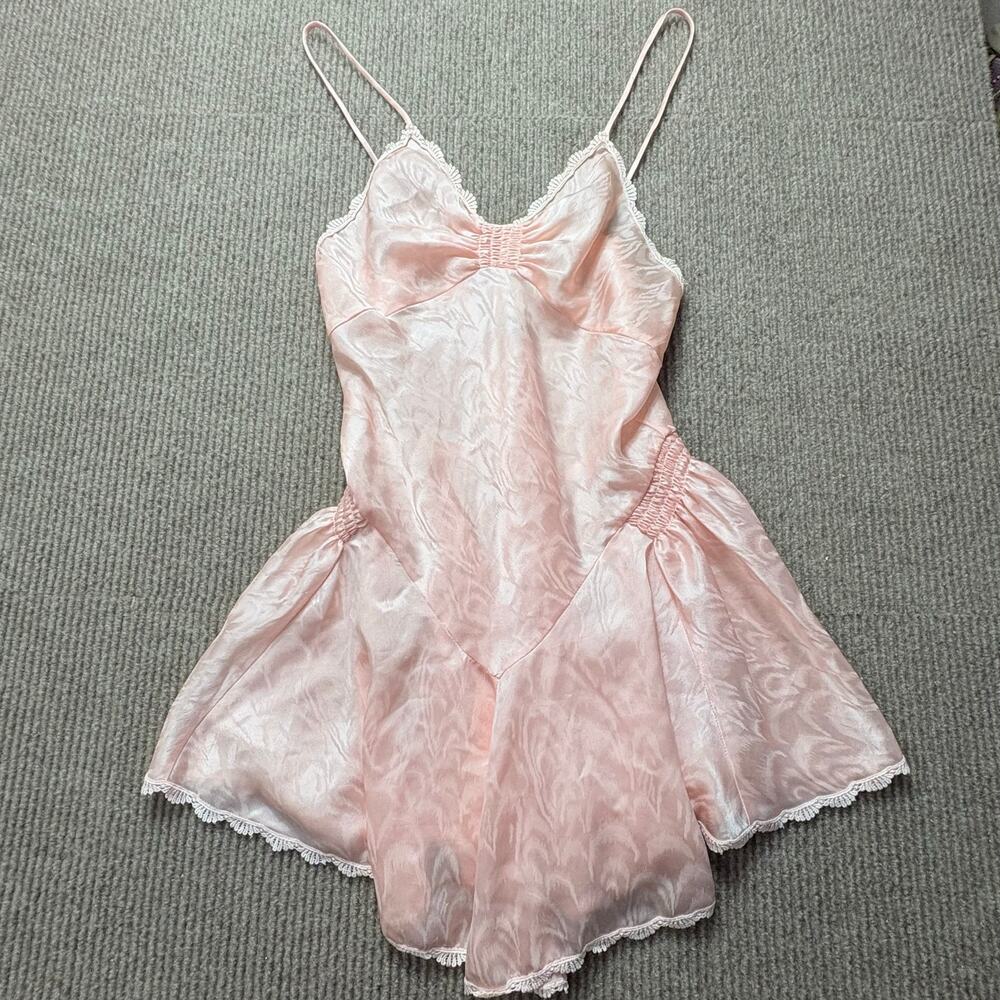 Vintage Enice Slip Dress Pink Satin Size medium